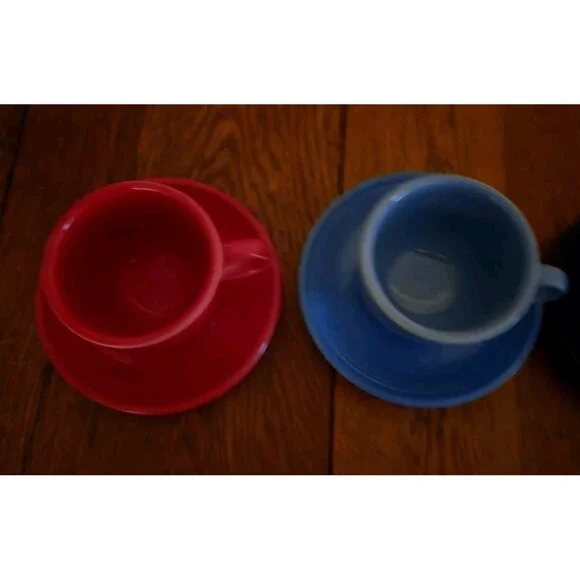 Fiesta Cups & Sanucers - Set Of 4 Excellent Condition. Post 1986 Colors - Picture 3 of 6